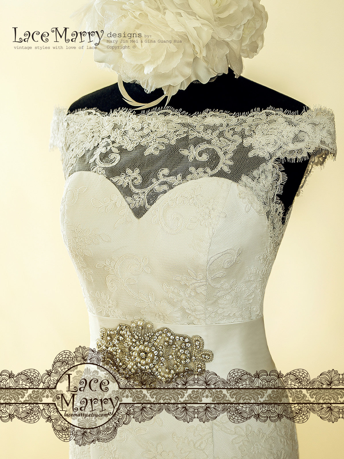 Off-Shoulder Lace Wedding Dress