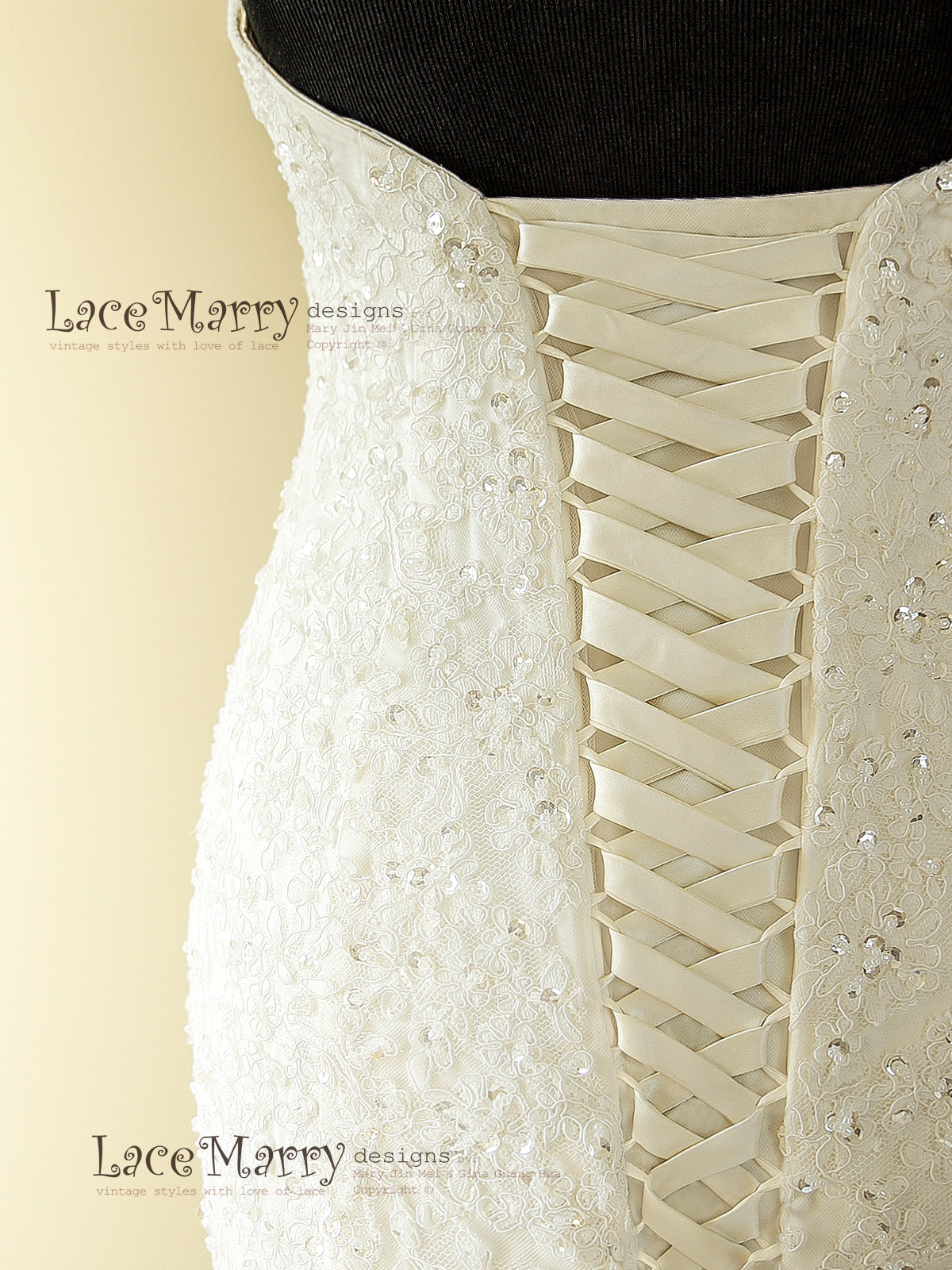 Lace Up Back Wedding Dress