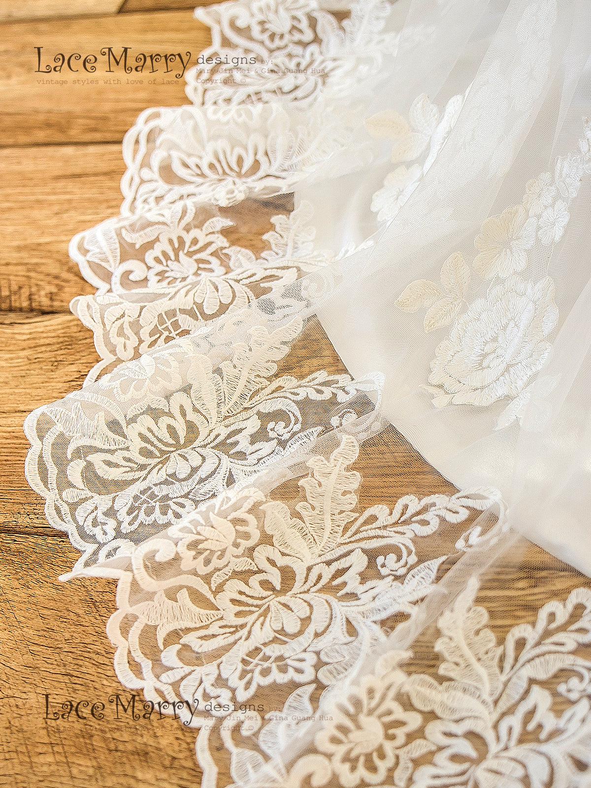Ivory Wedding Dress with Lace Train