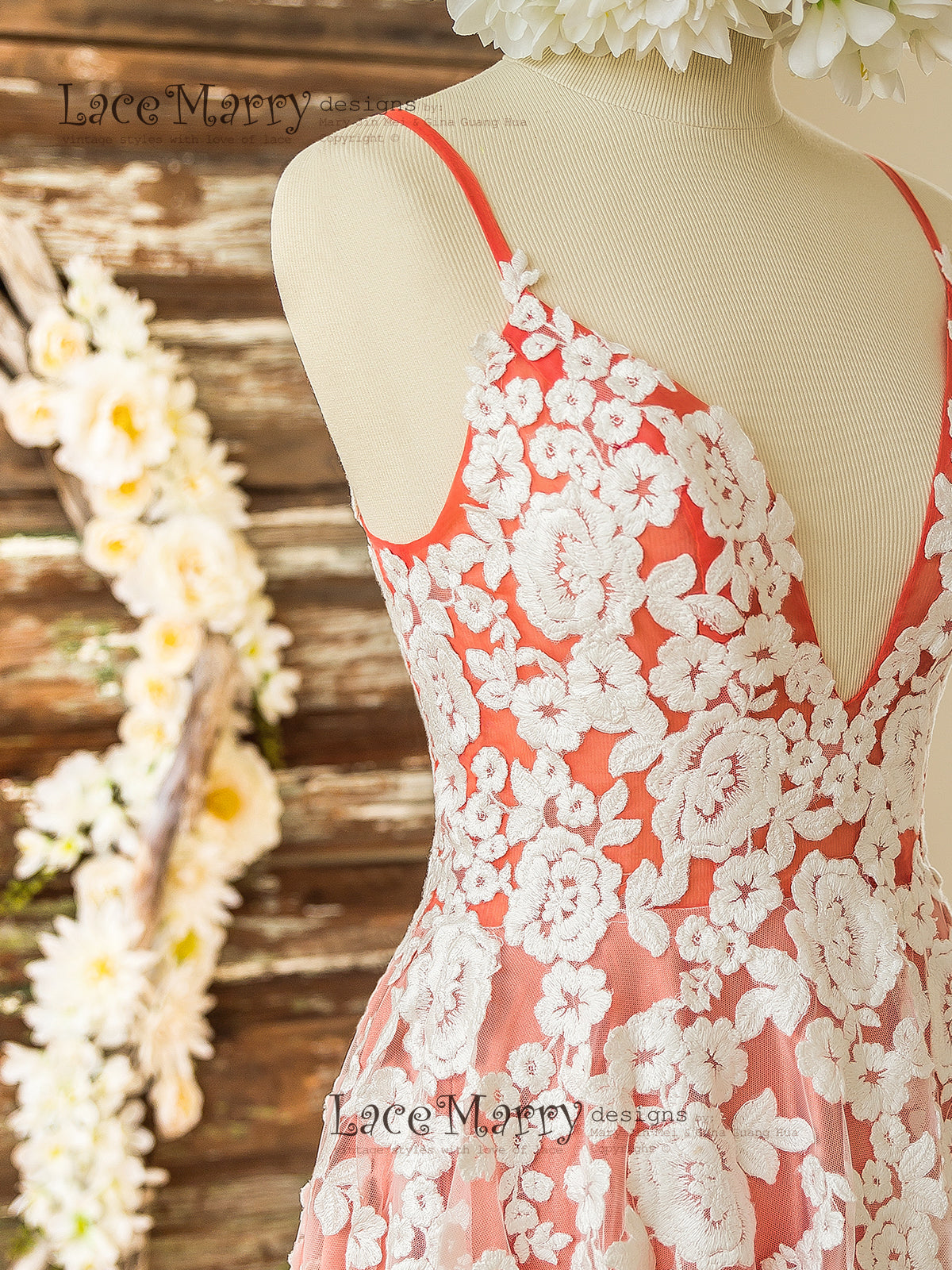 Floral Design Wedding Dress