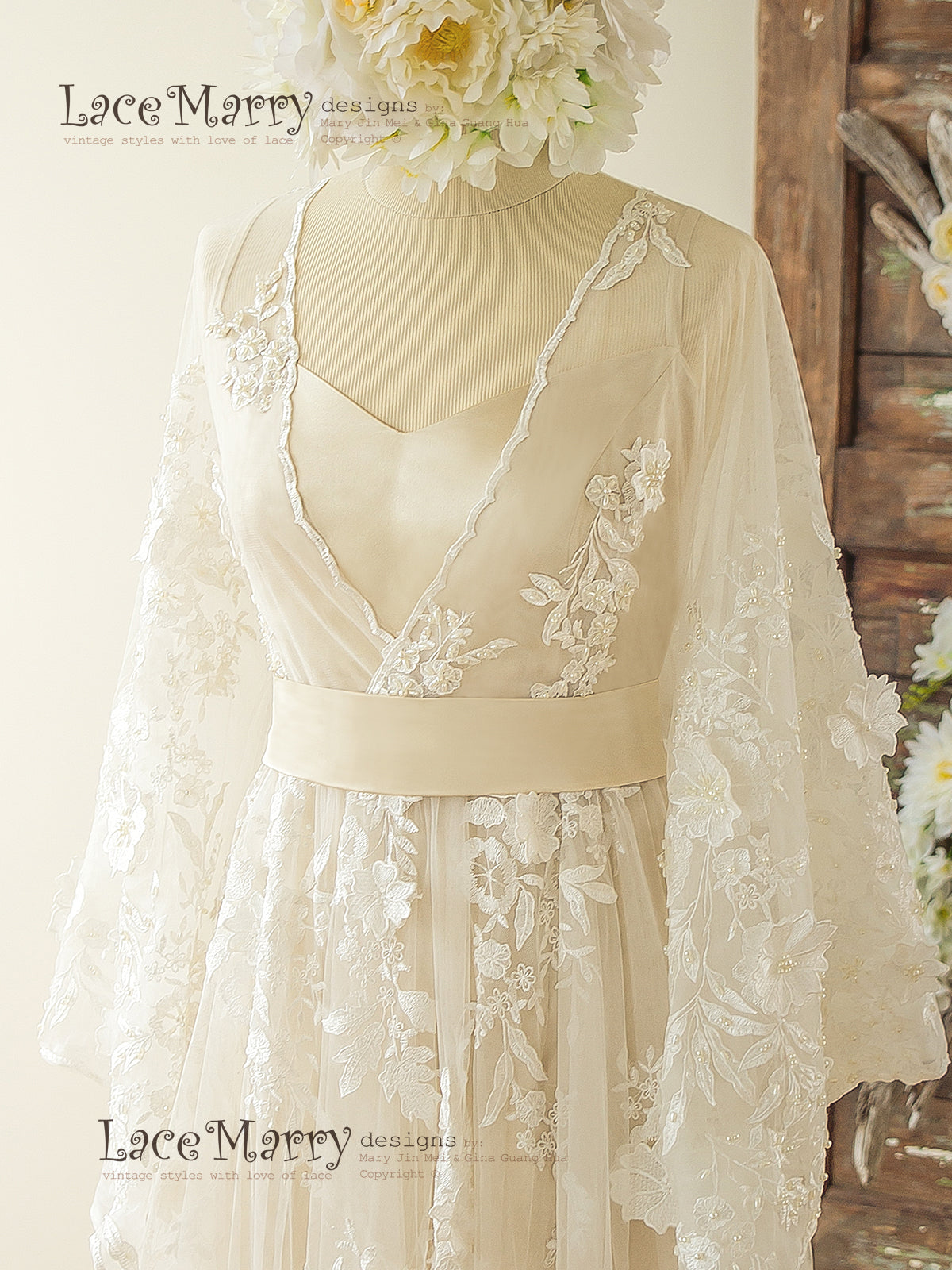 Kaftan Style Bohemian Wedding Dress