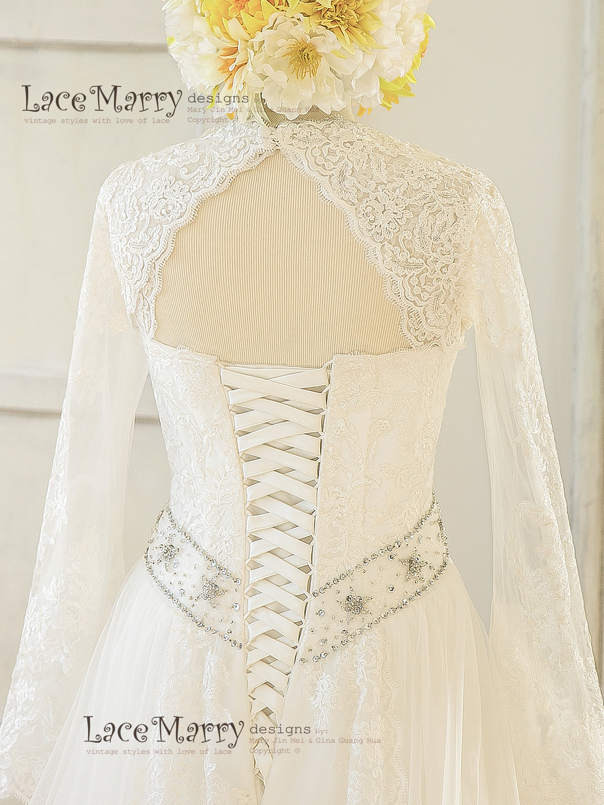 Lace Up Closure Wedding Dress
