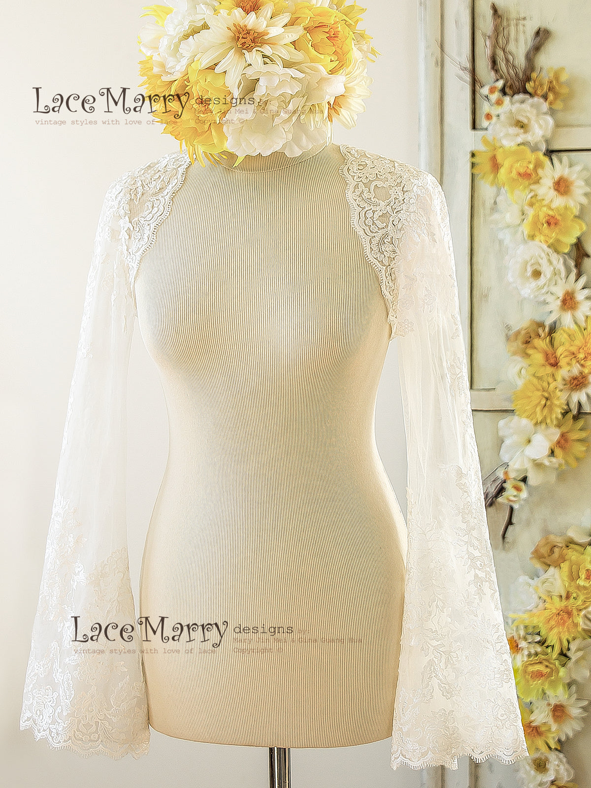 Sof Tulle and Lace Applique Removable Lace Bolero