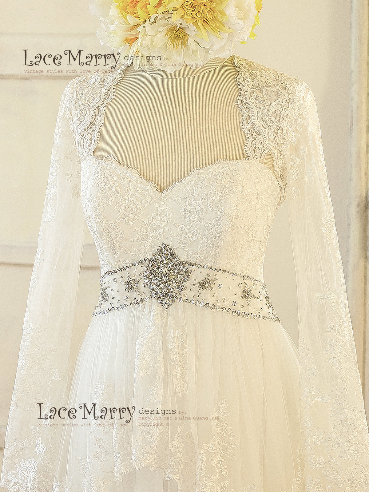 Empire Waist Lace Wedding Dress
