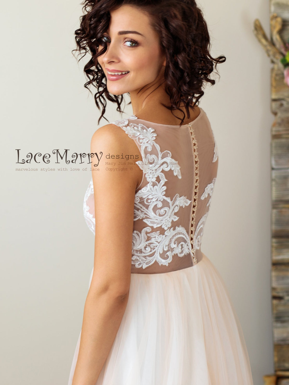 Summer Wedding Dress with Swirl Lace