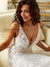 Deep Plunge Sparkly Wedding Dress
