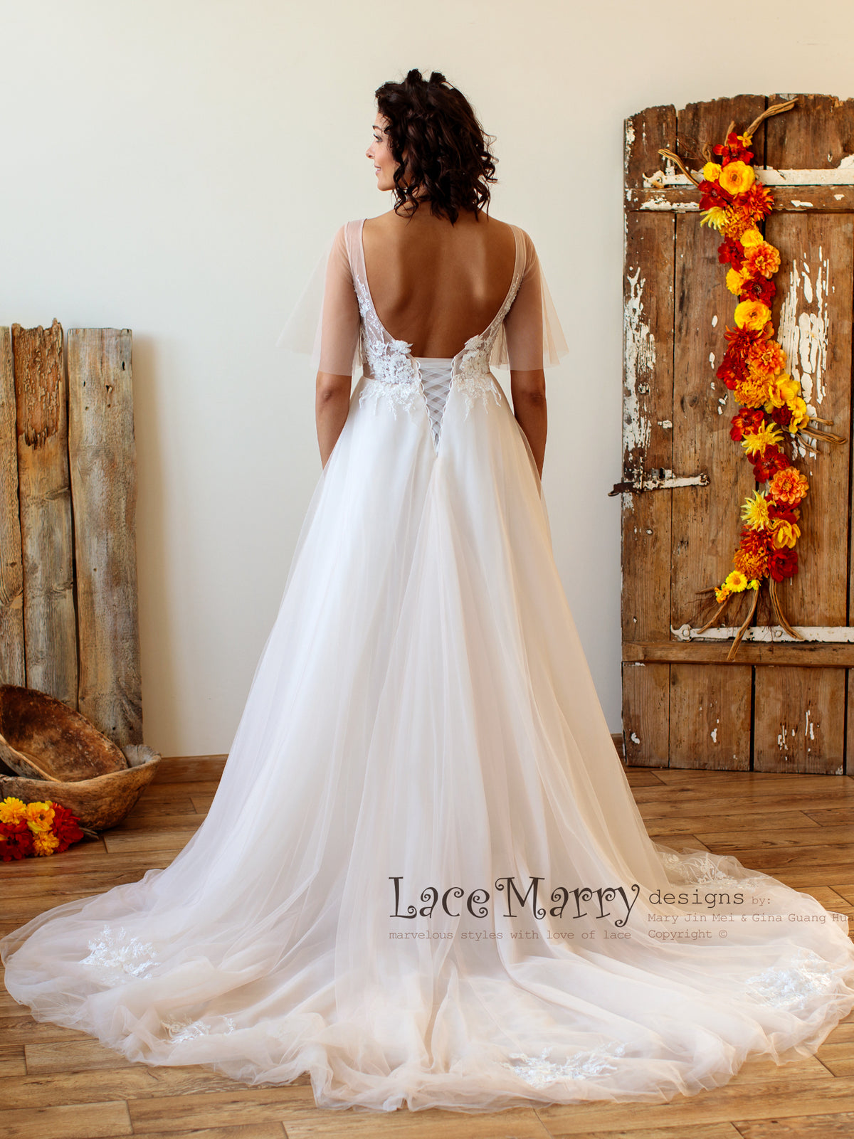 Ombre Tulle Wedding Dress