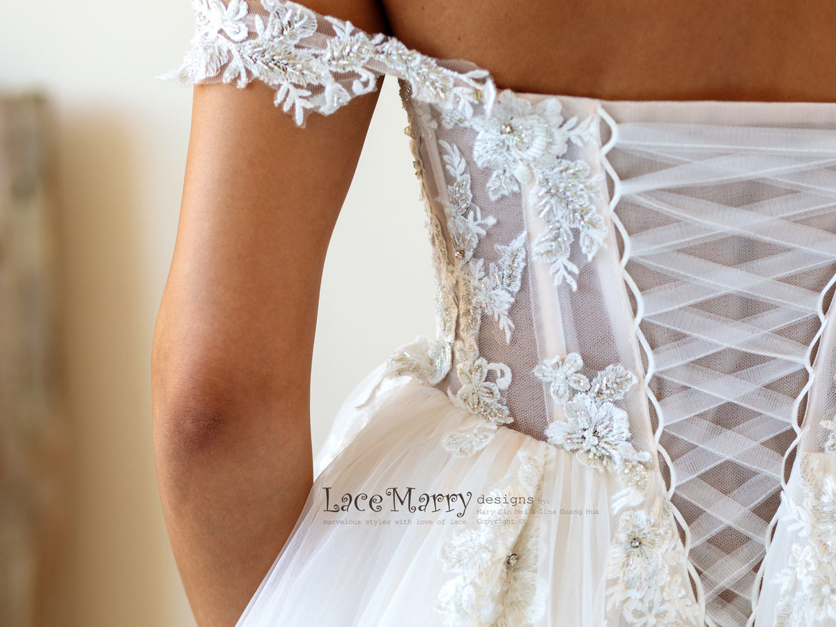 Beautiful Handmade Wedding Dress with Beading