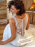 Elegant Illusion Back Wedding Dress with Crystal Buttons
