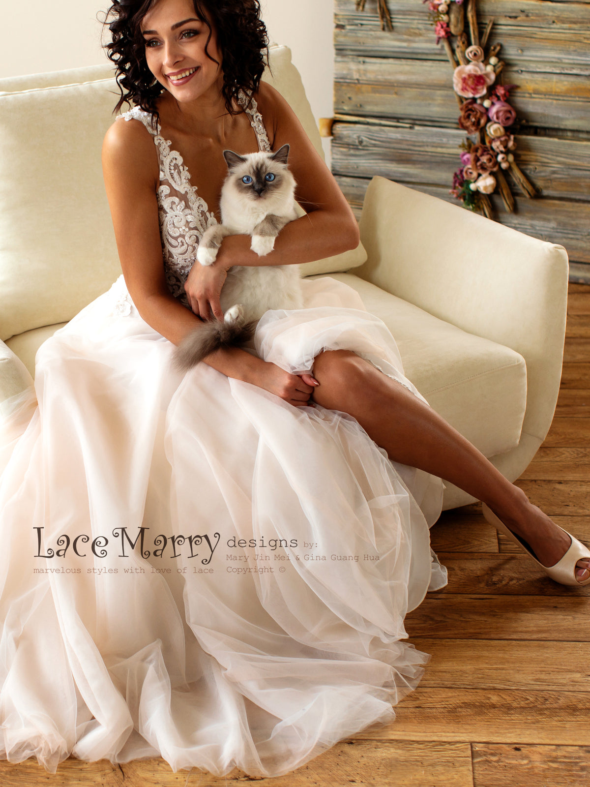Sexy Wedding Dress with Ombre Skirt