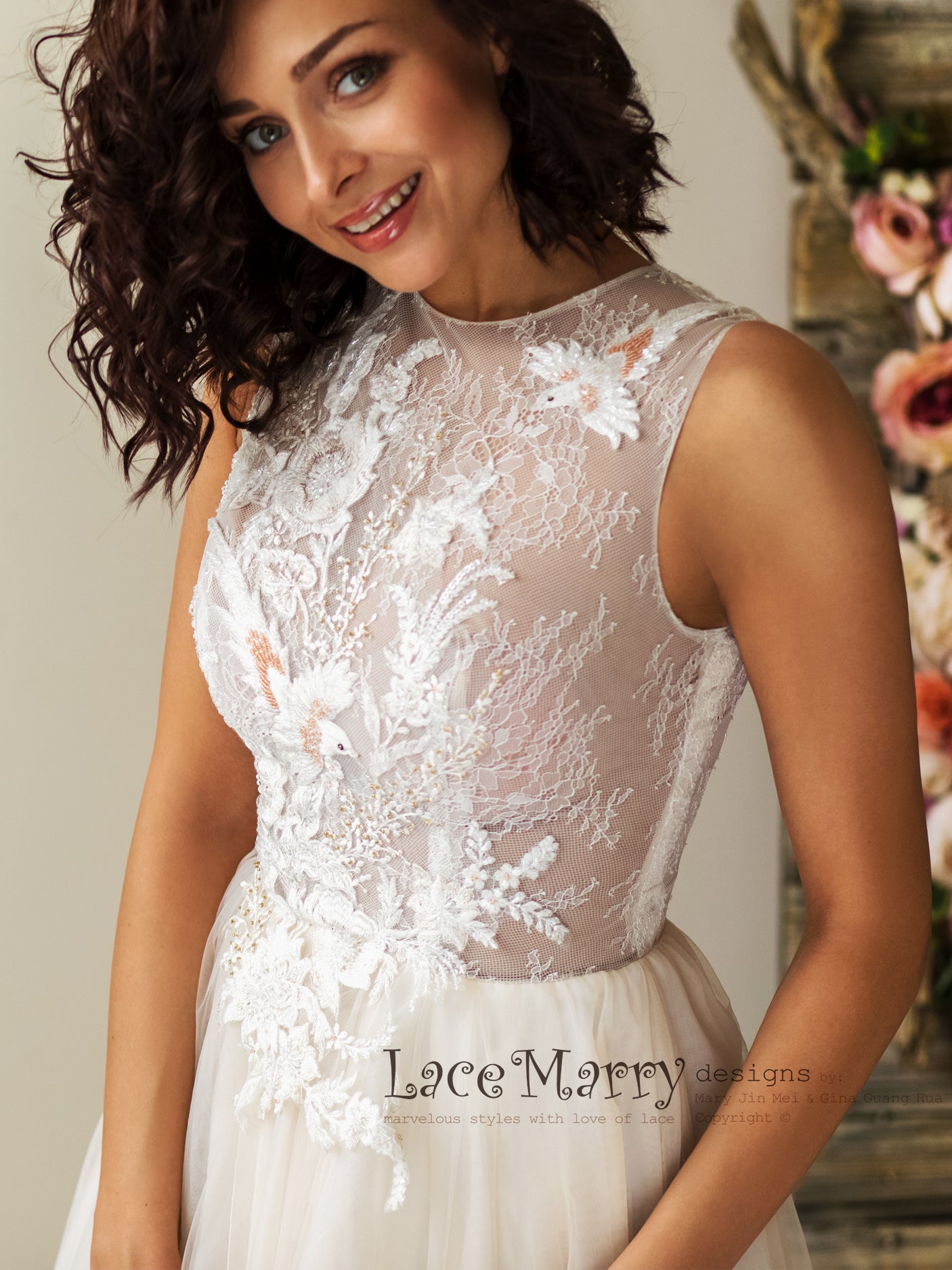 Embroidered top bird dress