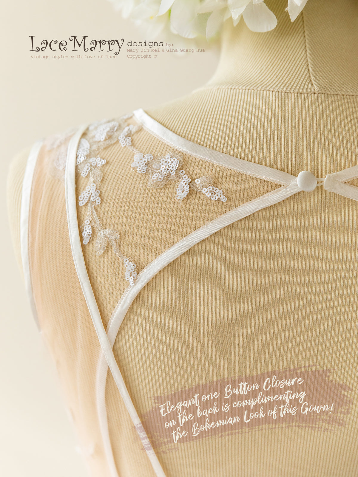 Open Back Summer Wedding Dress