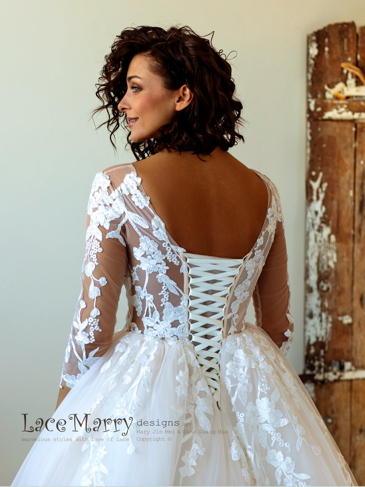Lace up Back Wedding Dress