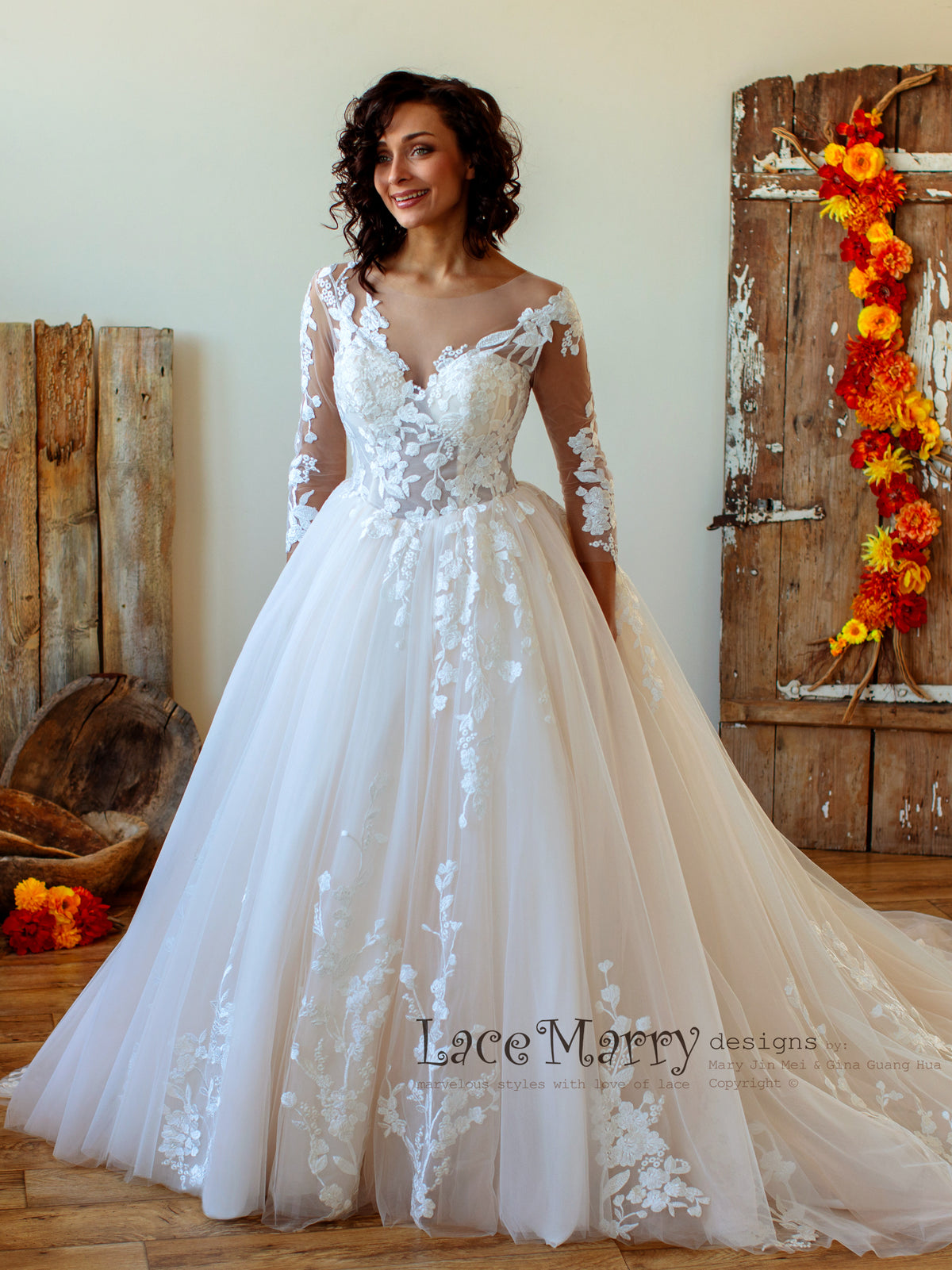 Princess Wedding Dress with Long Sleeves