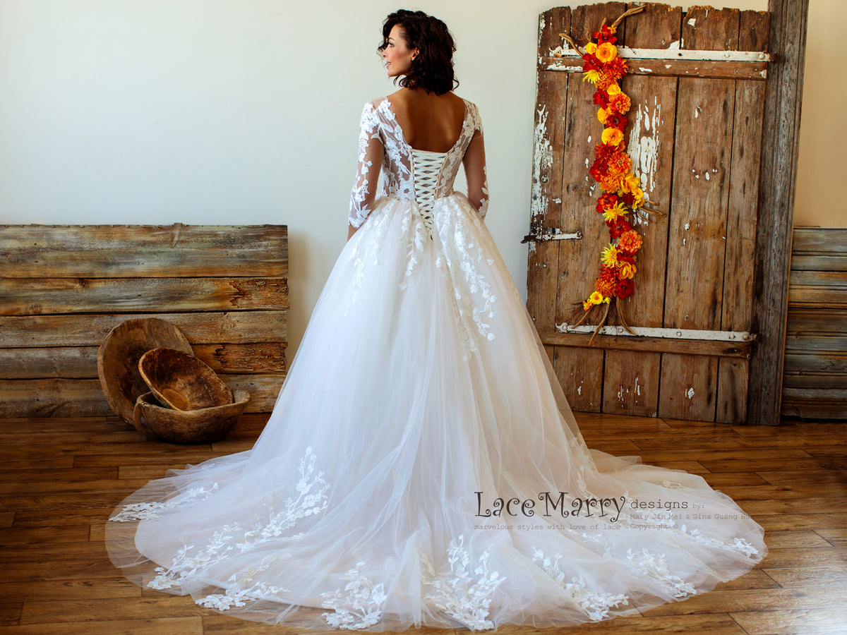 Long Train Wedding Dress