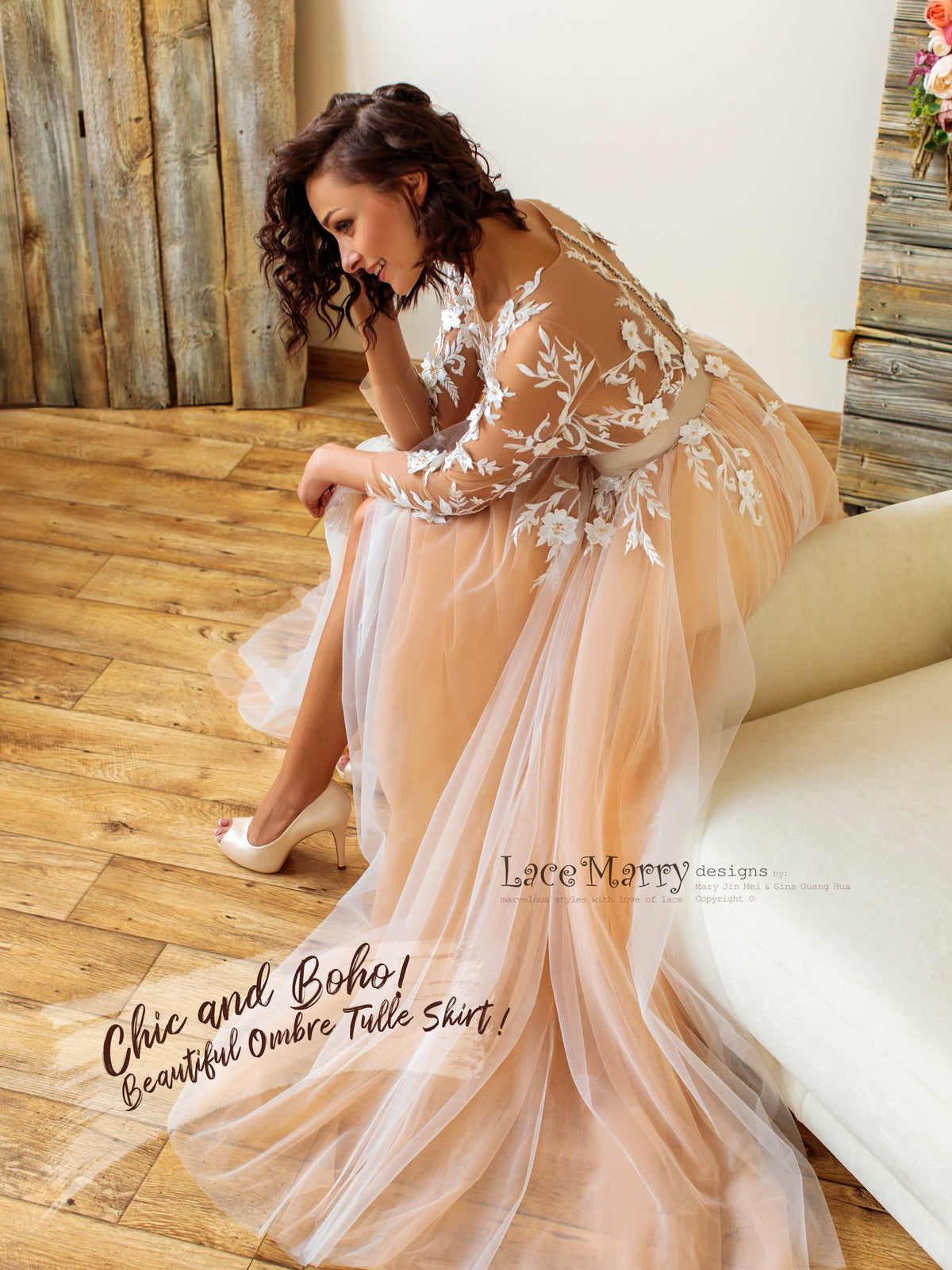 Gorgeous Summer Wedding Dress with Airy Tulle Skirt
