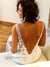 Deep V back Boho Wedding Dress