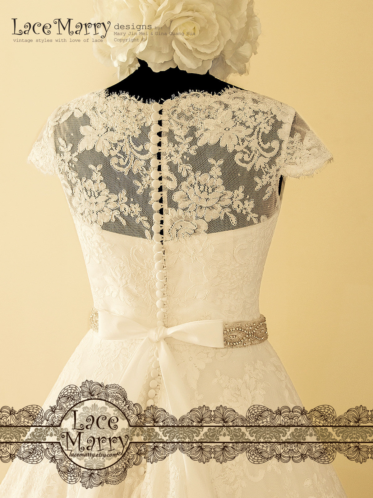 Wedding Dress with Cap Sleeves 