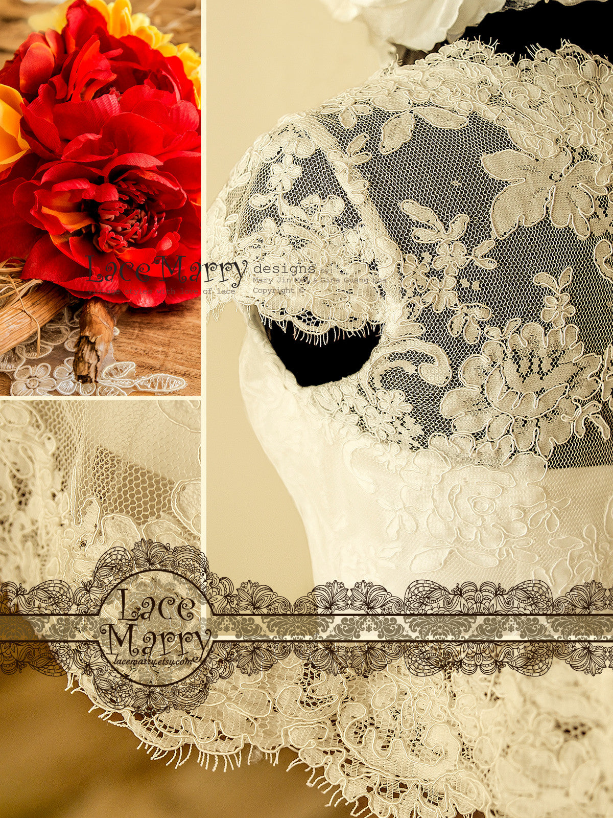 Short Wedding Dress with Small Cap Sleeves