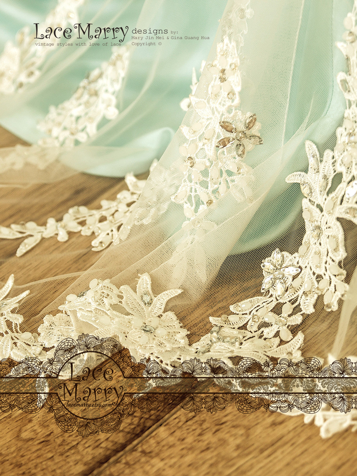 Venice Lace Applique Wedding Dress