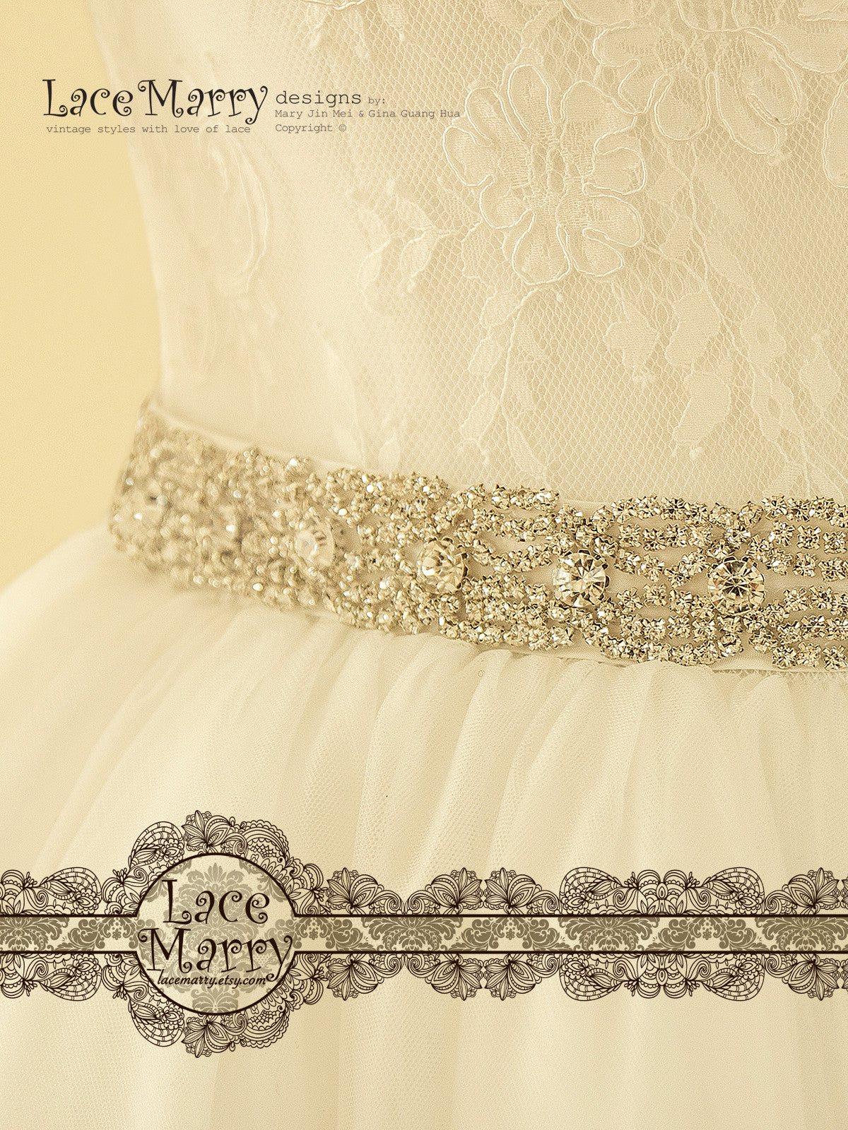 Long Embellished Bridal Sash