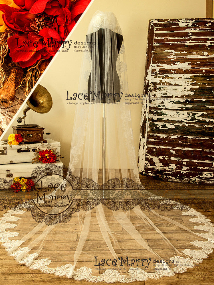 Handmade Lace Edged Veil