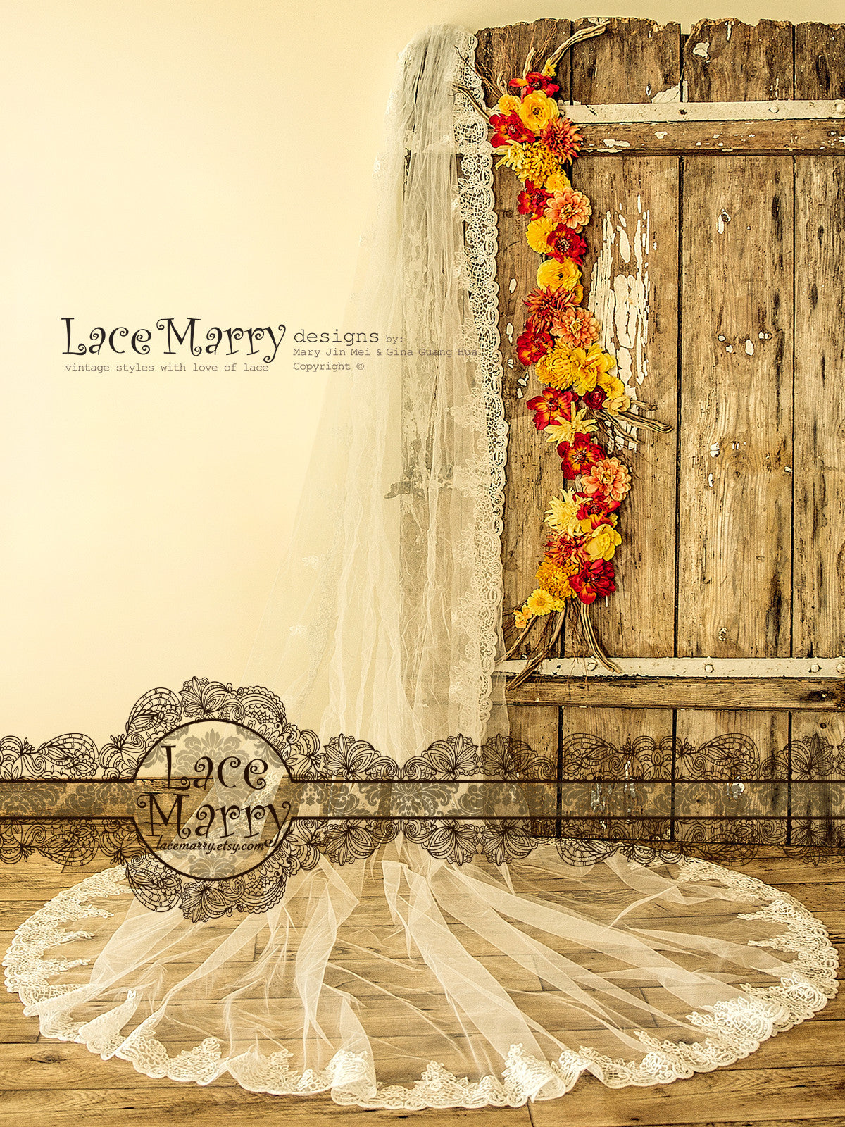 Single Tier Long Bridal Veil