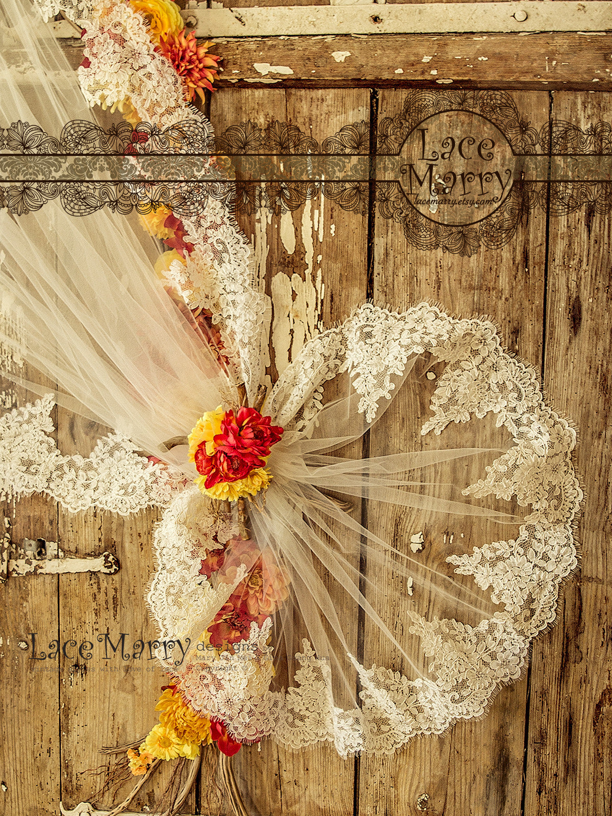 Long Wedding Veil with Blusher