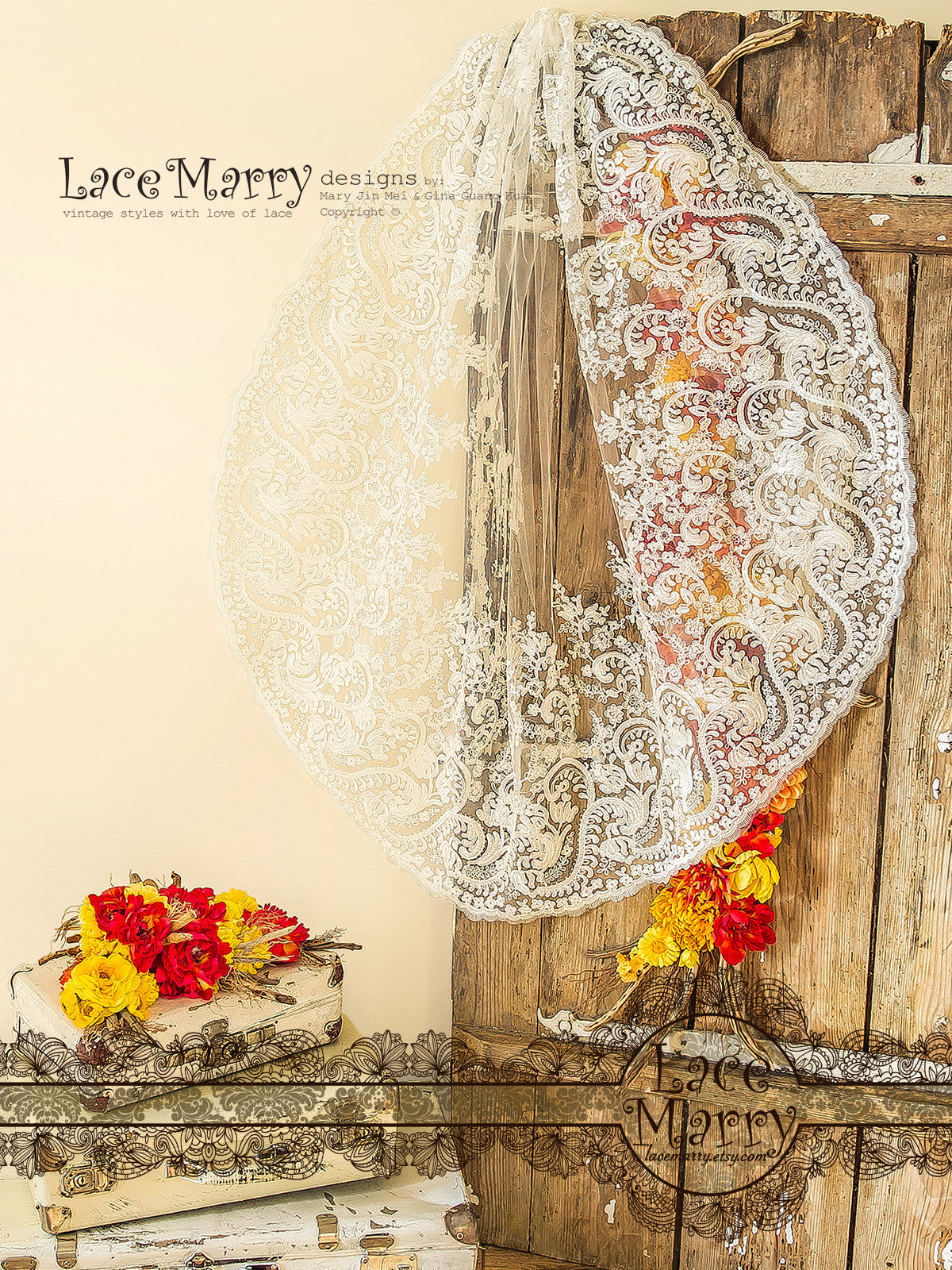 One Layer Long Bridal Veil