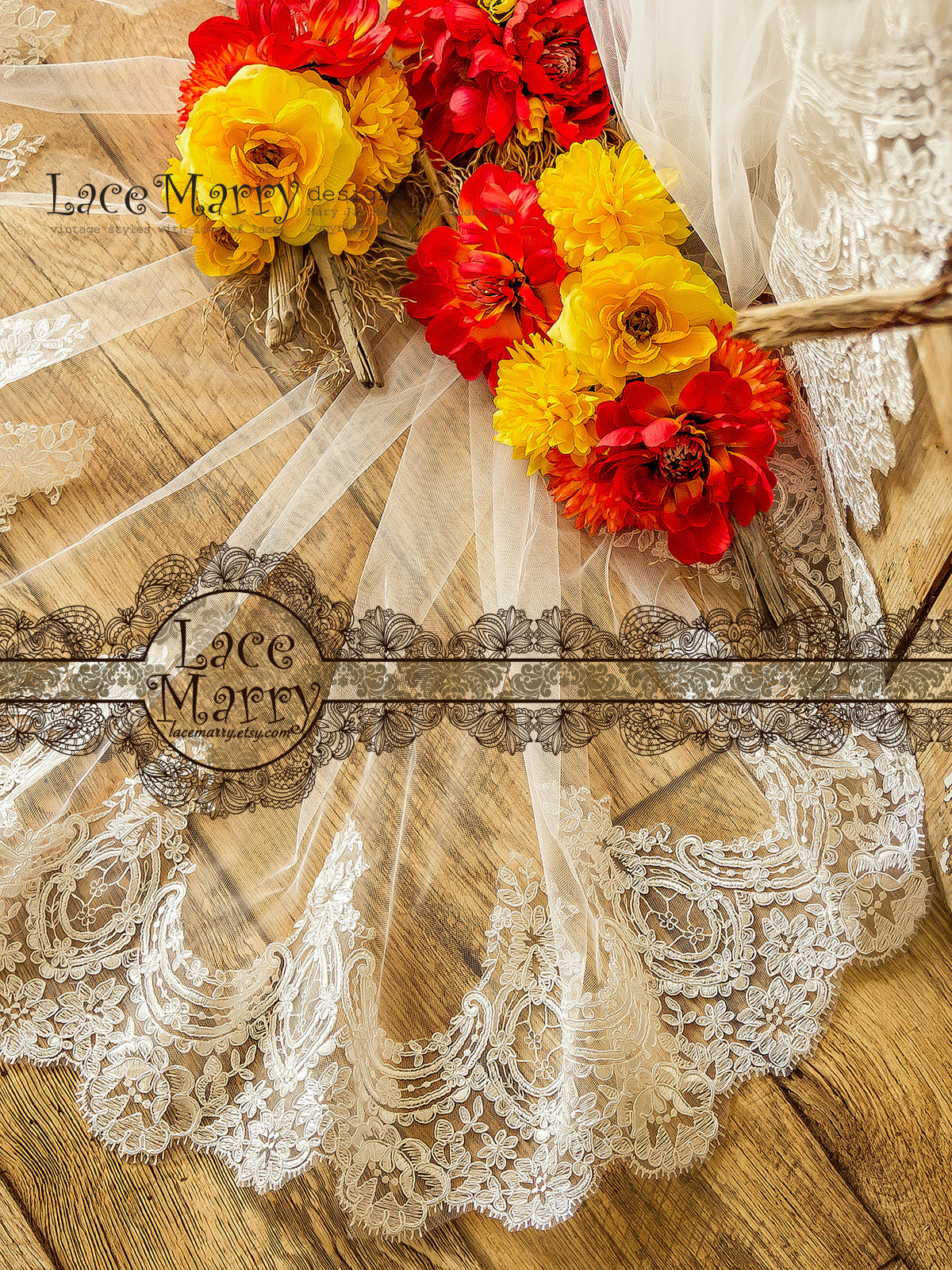 Lace Hemmed Bridal Veil