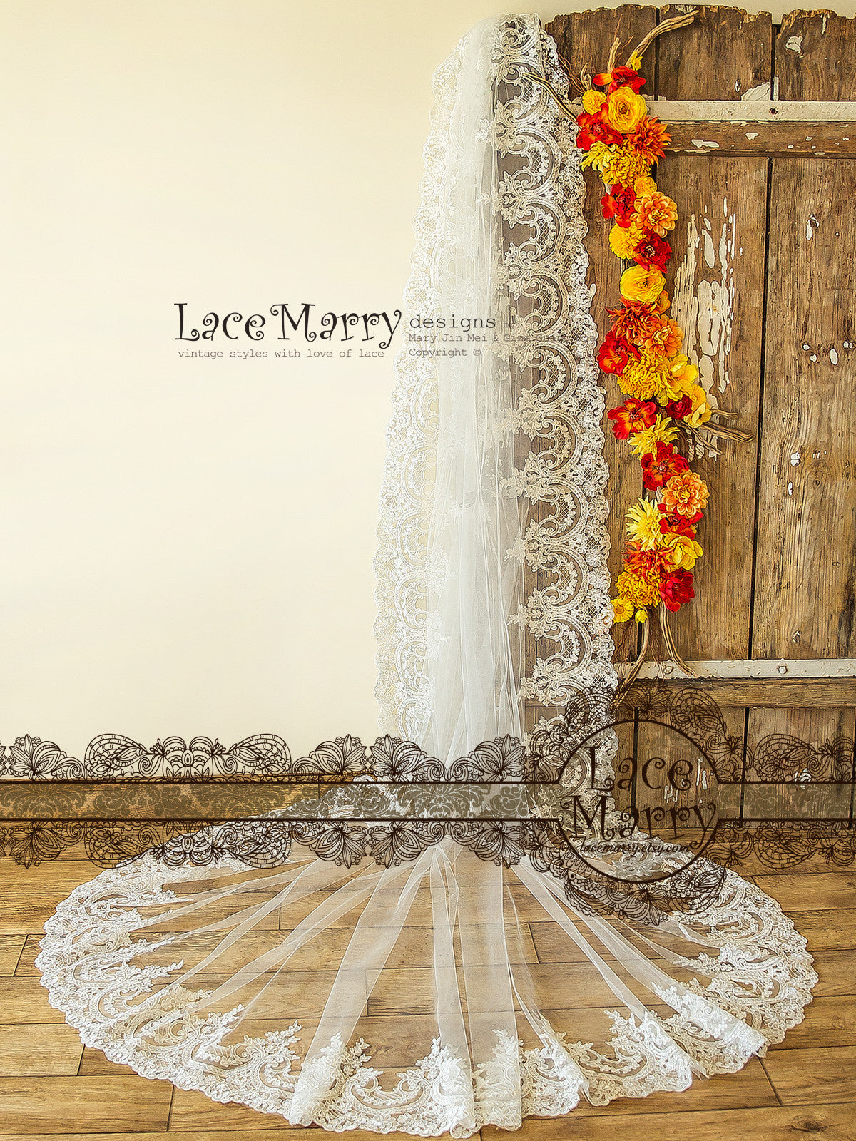 Single Tier Long Wedding Veil