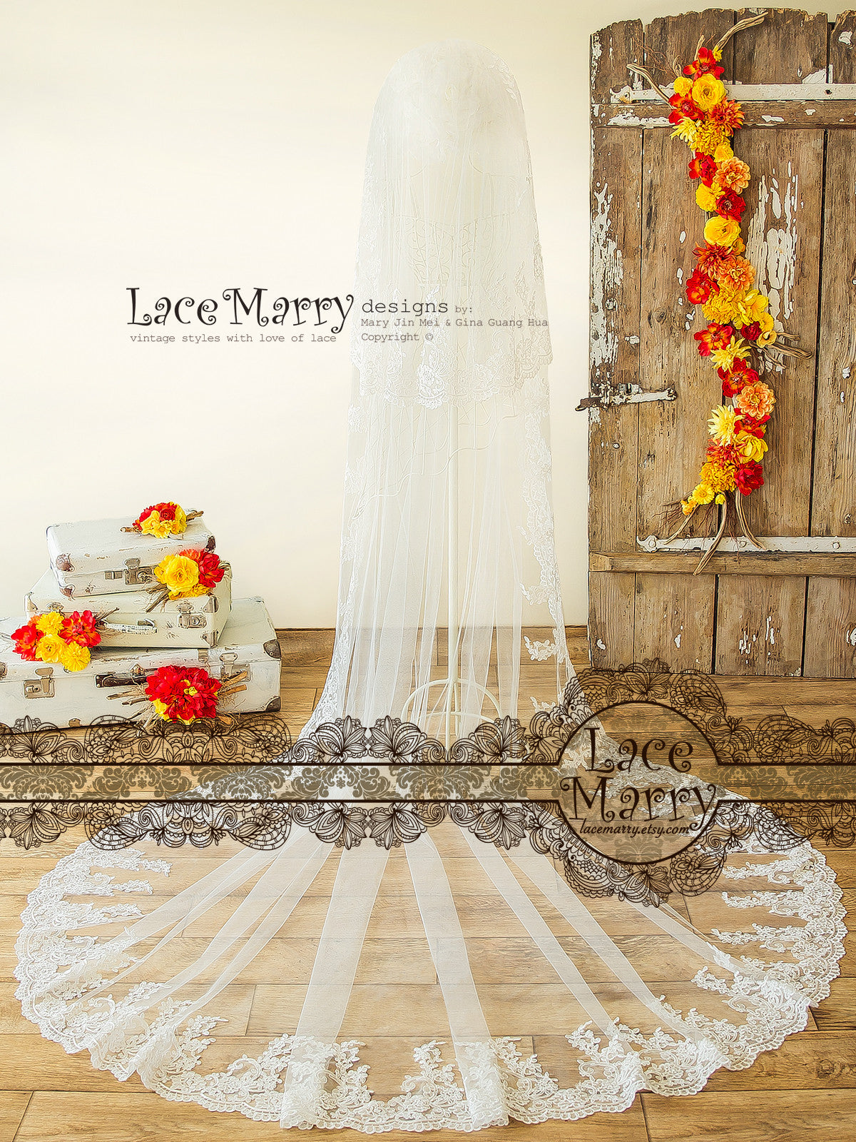 Double Layer Ivory Bridal Veil