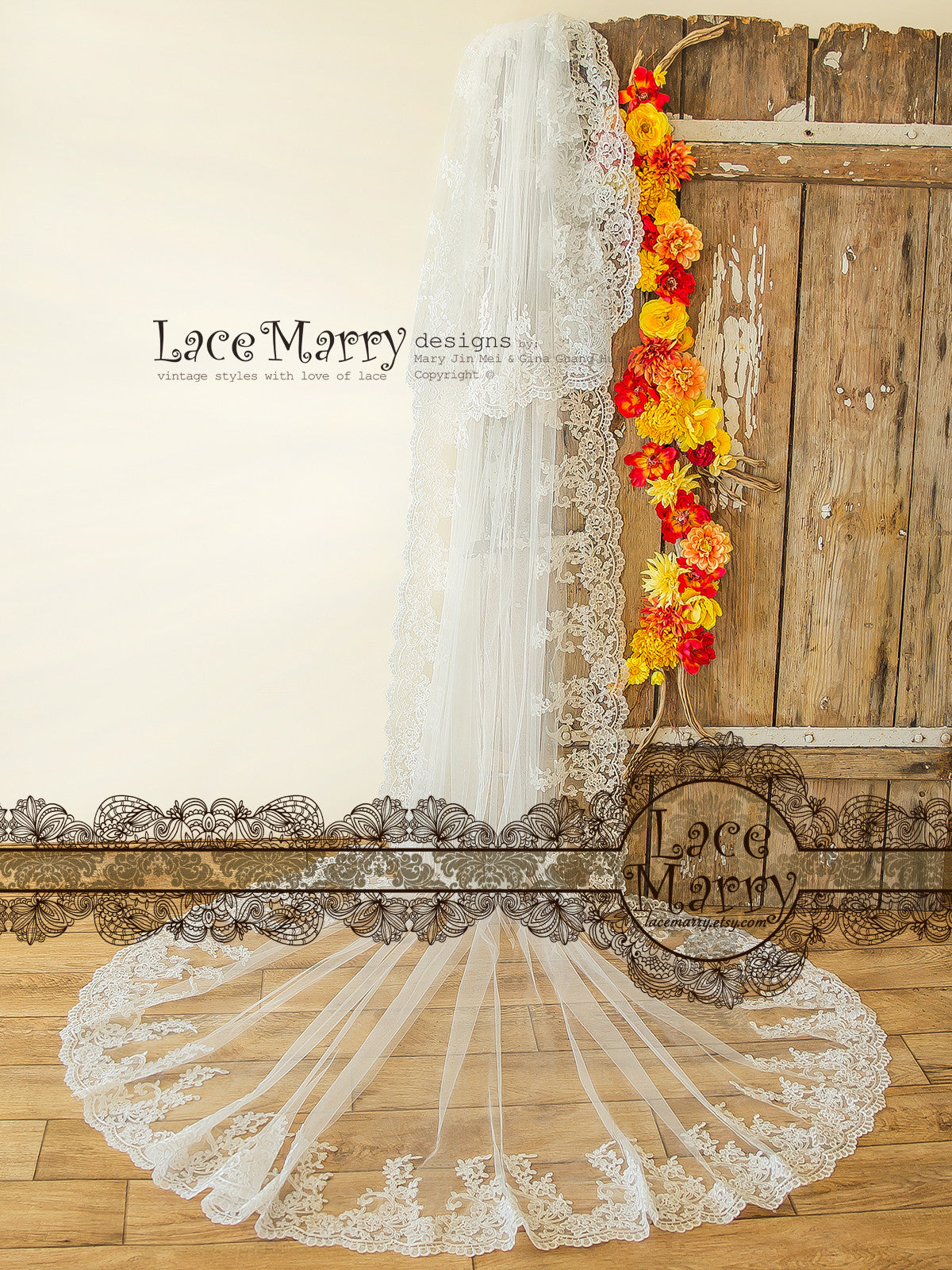 Cathedral Lace Bridal Veil