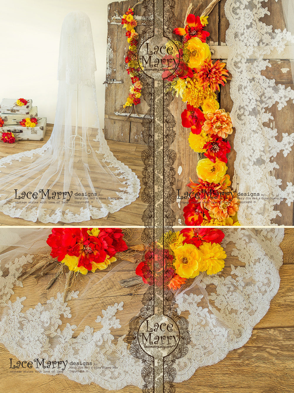 Romantic Lace Long Bridal Veil