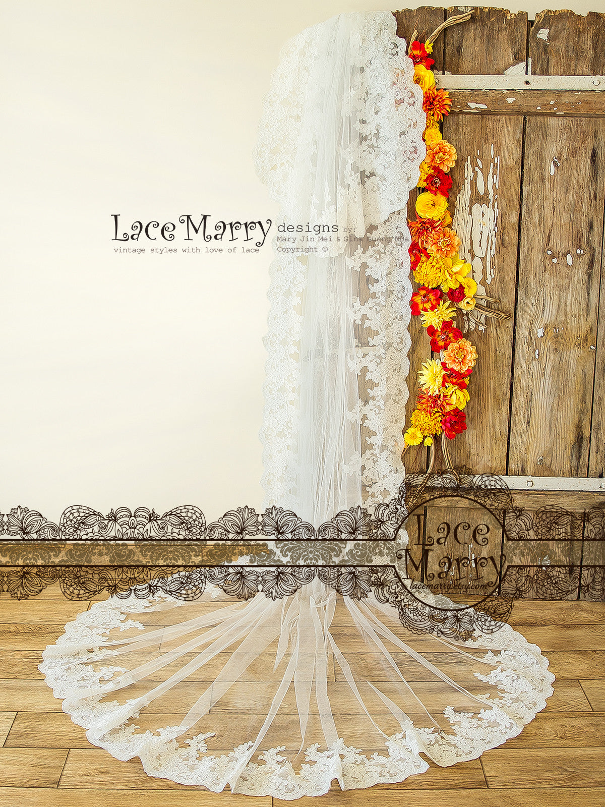 Romantic Lace Cathedral Veil