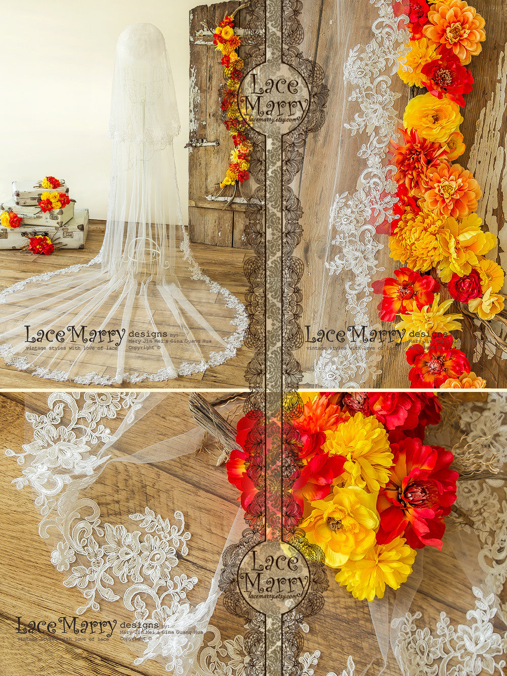 Tulle Wedding Veil in Cathedral Length