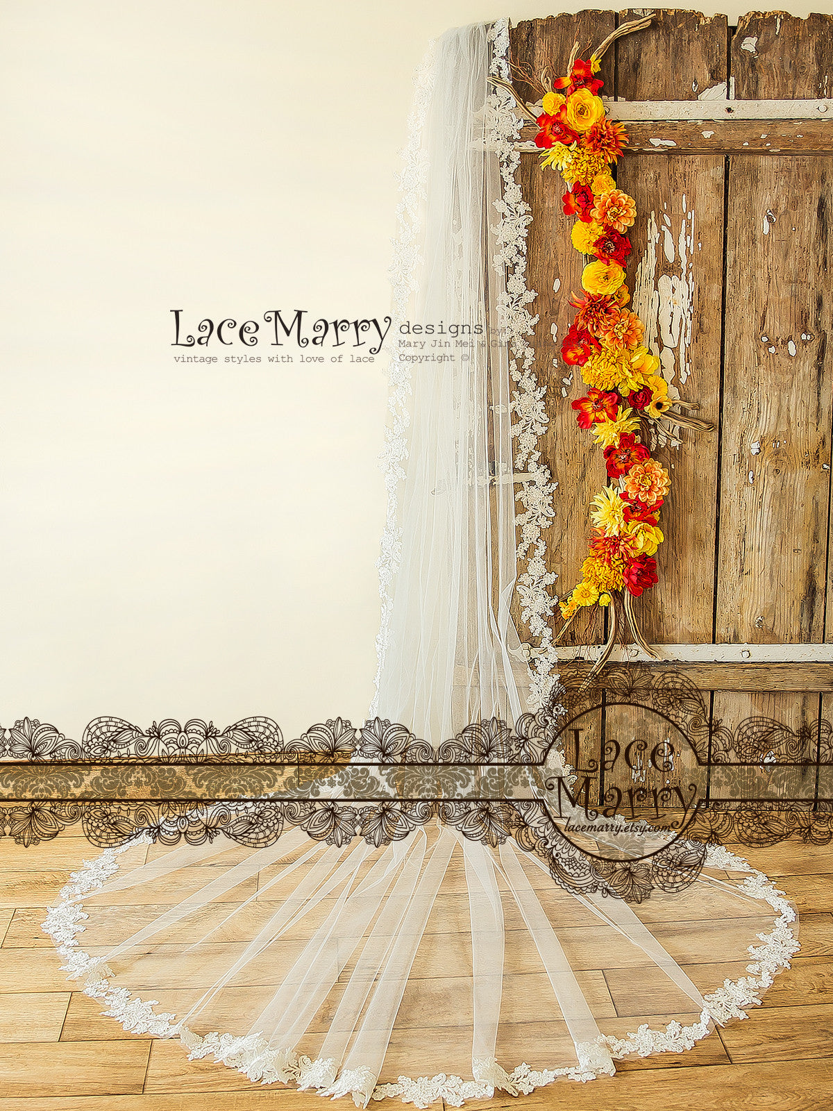 Cathedral One Layer Mantilla Veil