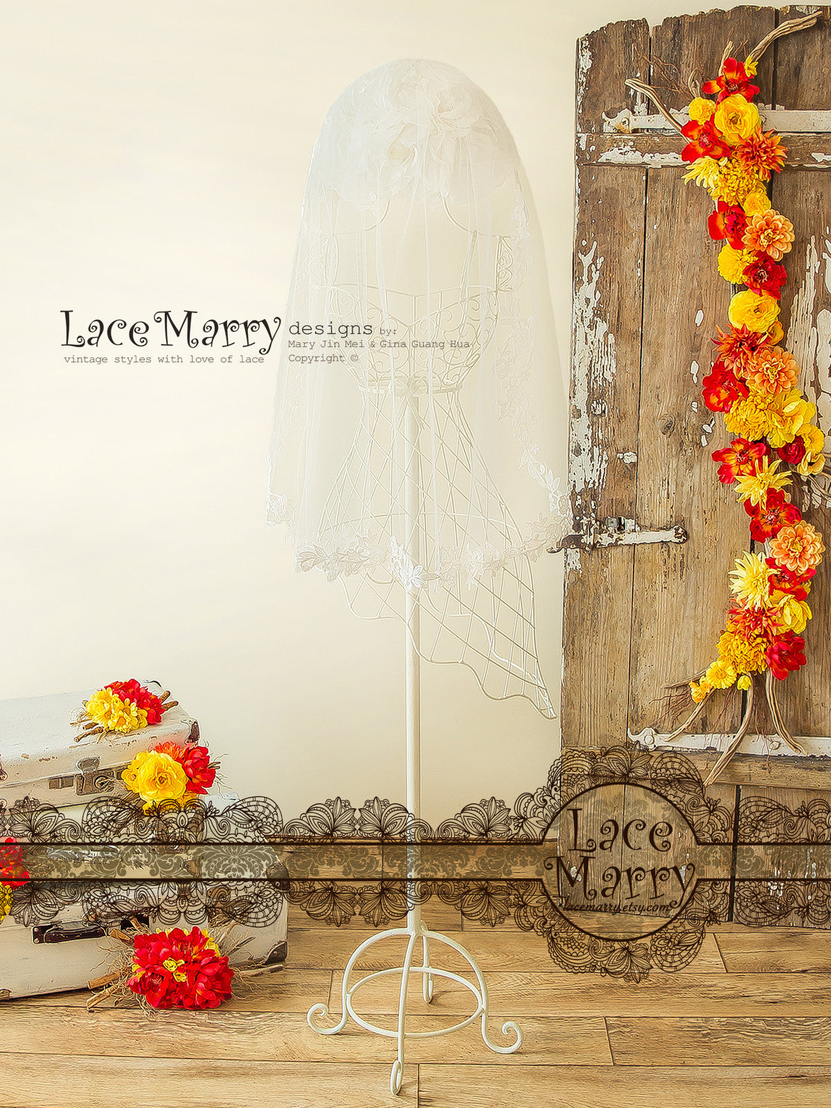 Single Tier Short Bridal Veil