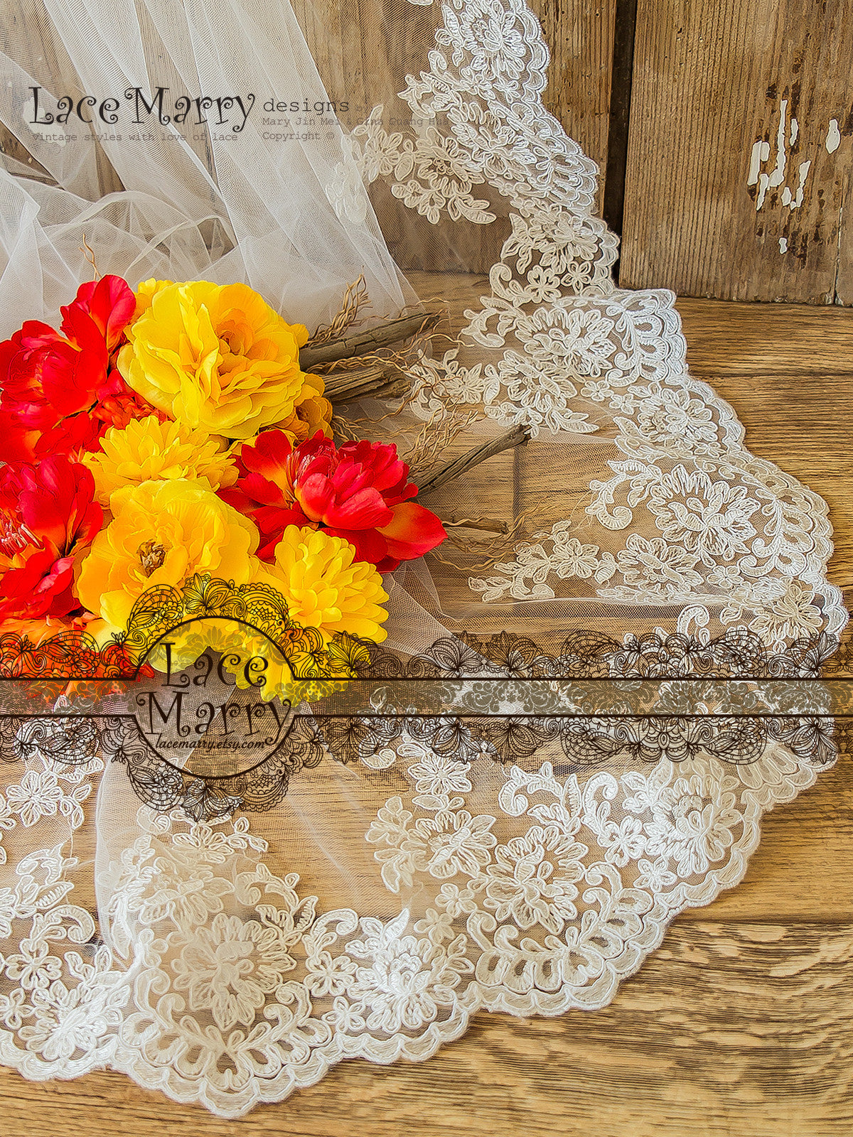 Alencone Lace Edge Bridal Veil