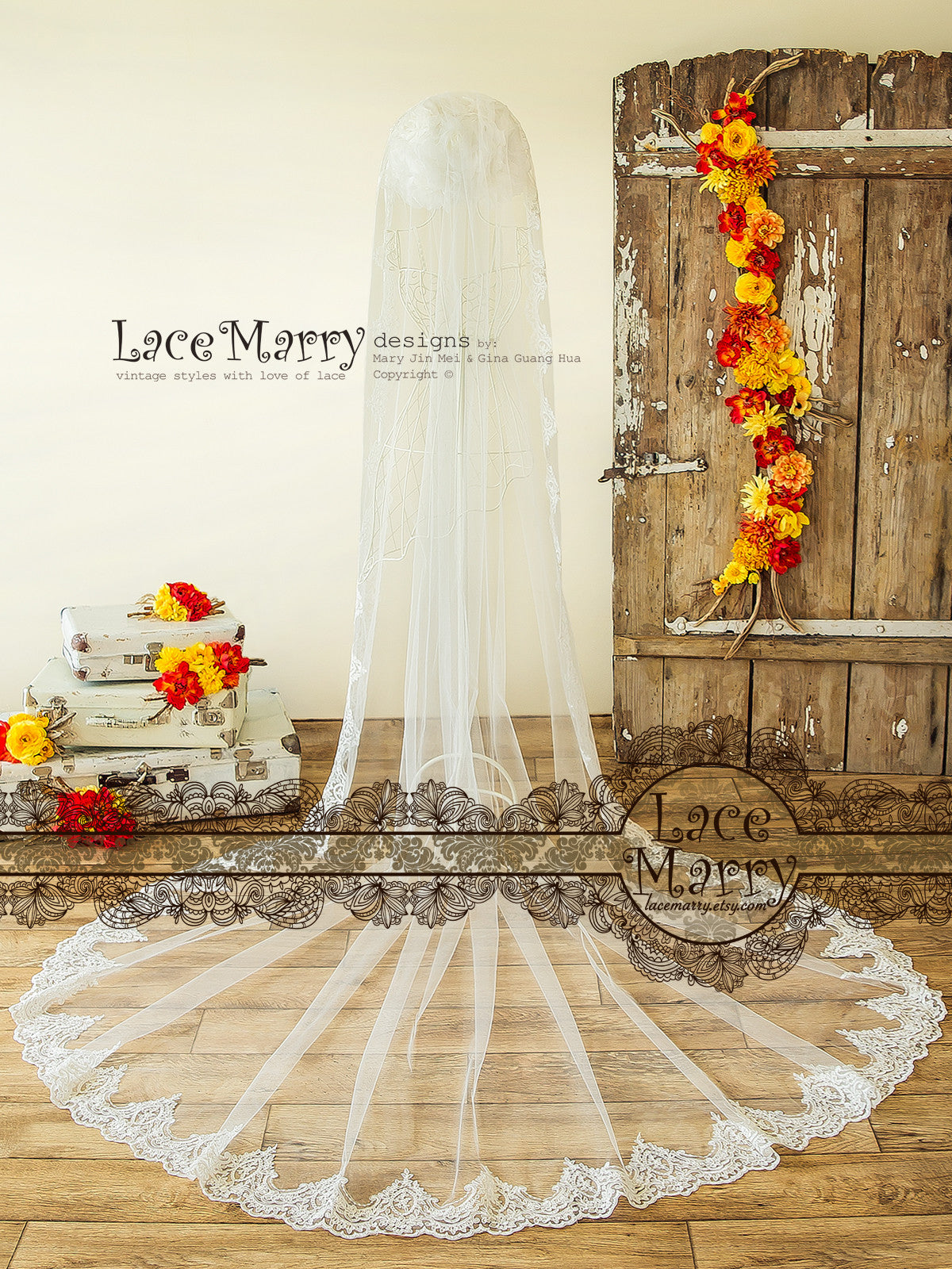 Cathedral Lace Bridal Veil