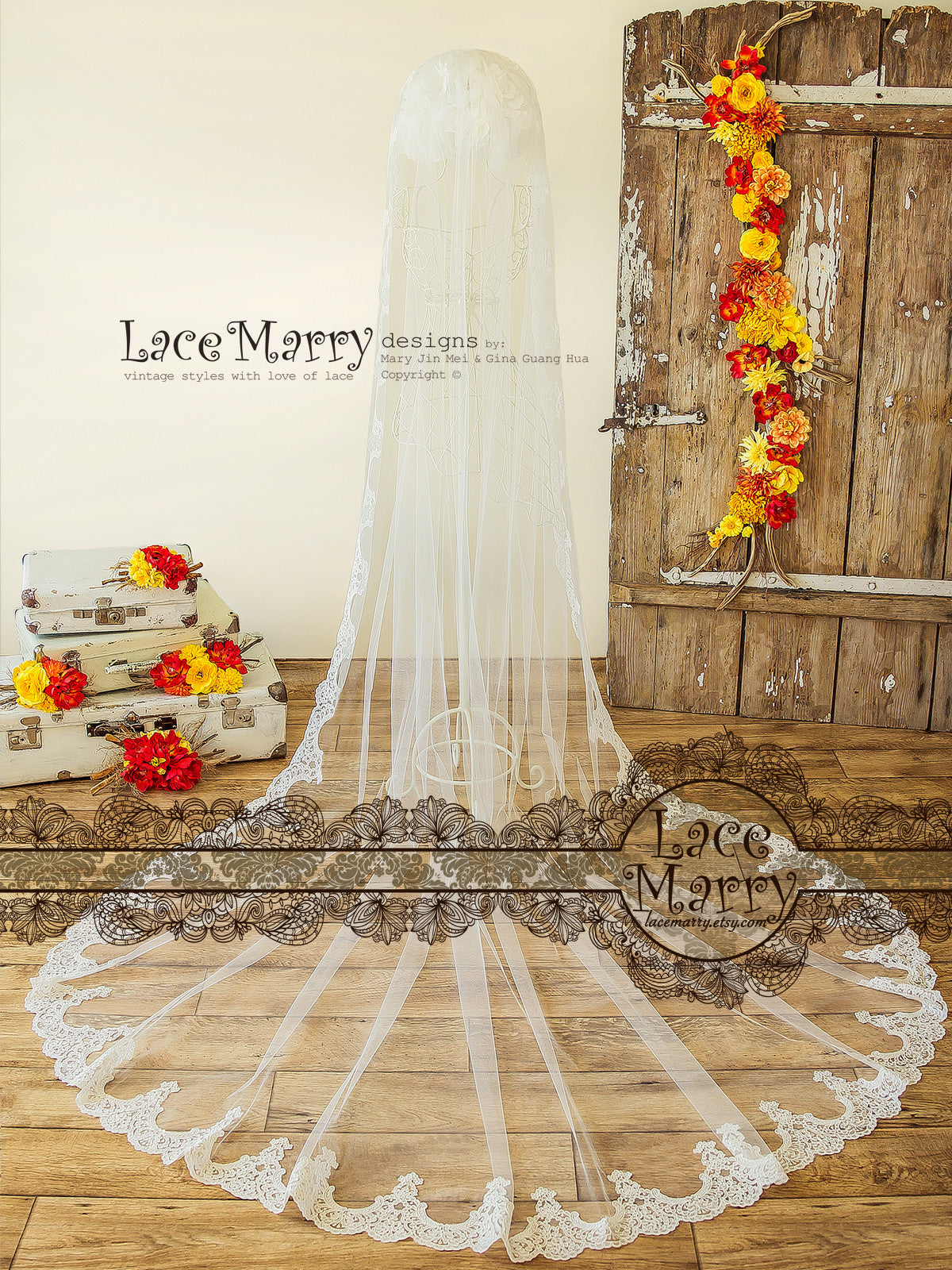 Beautiful Lace Bridal Veil