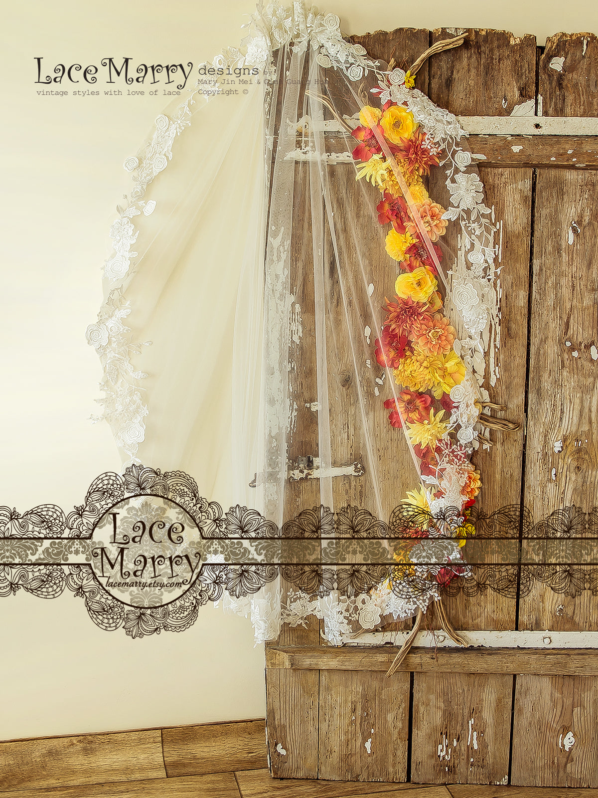 Lace Flower Bridal Veil