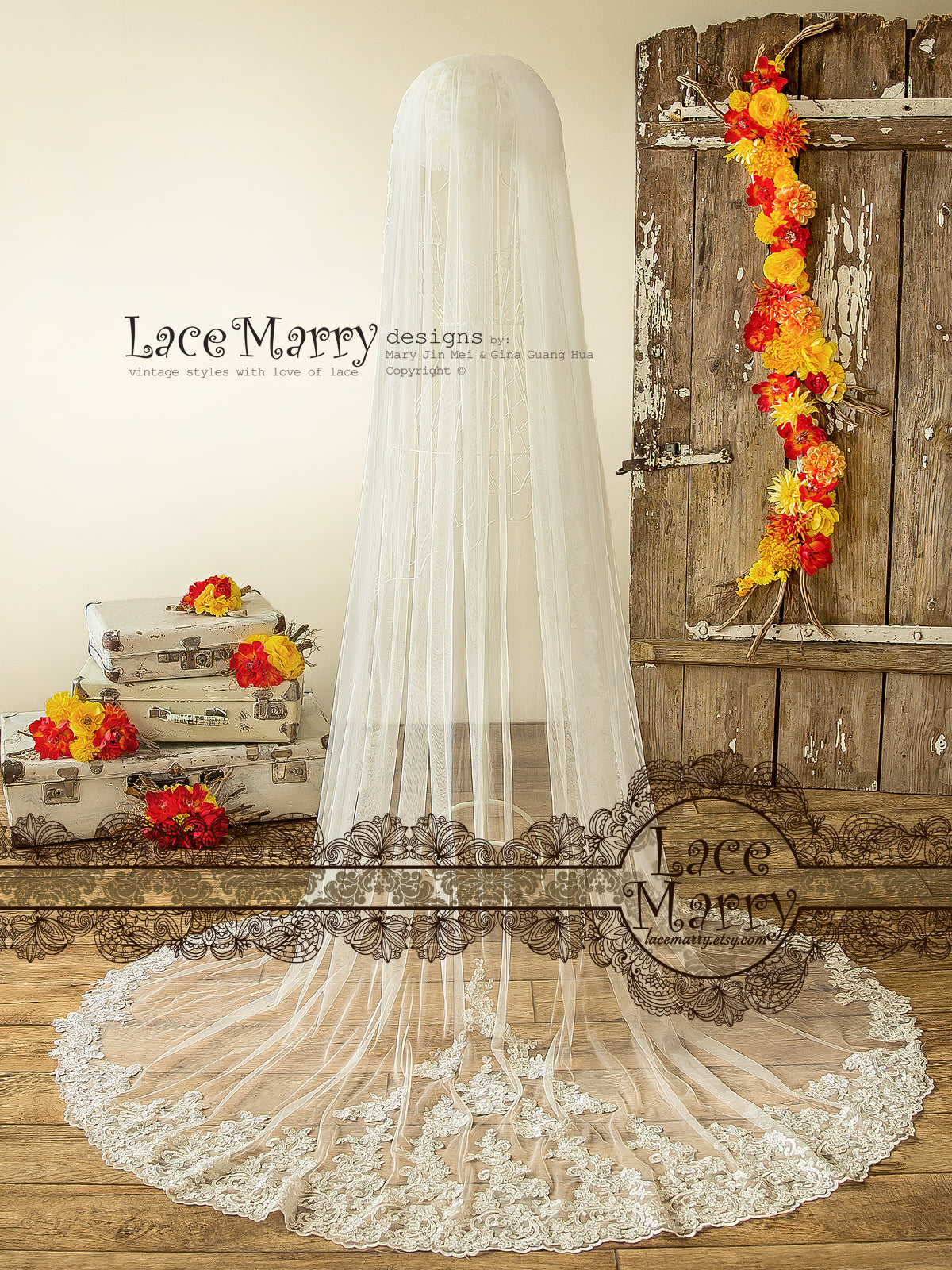 Cathedral Lace Bridal Veil