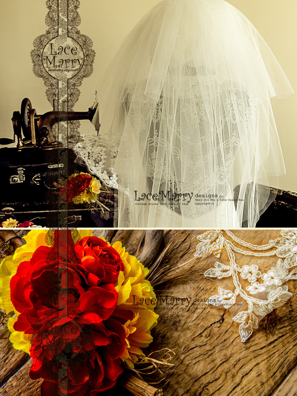 Handmade Vintage Style Tulle Veil