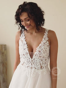 Intricate Pearl Beading Wedding Dress