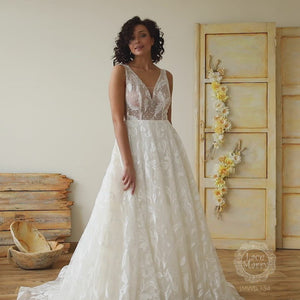 Gorgeous Sparkling A Line Wedding Dress